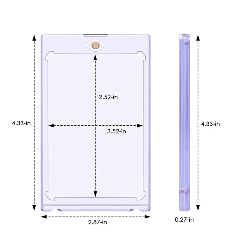 5Pcs/Pack Magnetic Card Holder 35Pt for Trading Cards Baseball Card Protector Case Magnet Top Loaders for Sports Cards