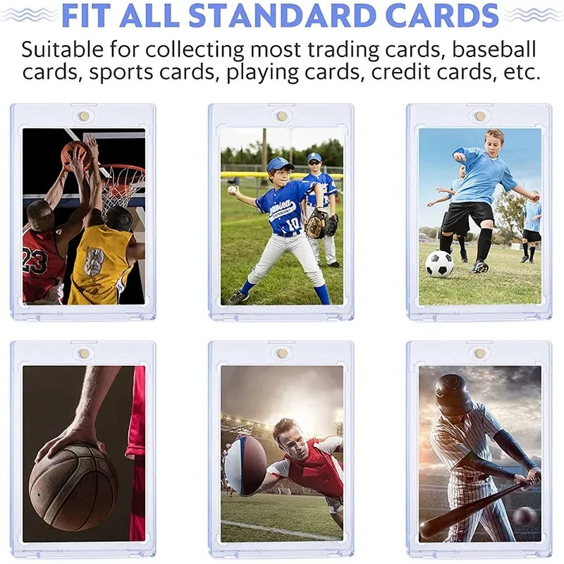 5Pcs/Pack Magnetic Card Holder 35Pt for Trading Cards Baseball Card Protector Case Magnet Top Loaders for Sports Cards