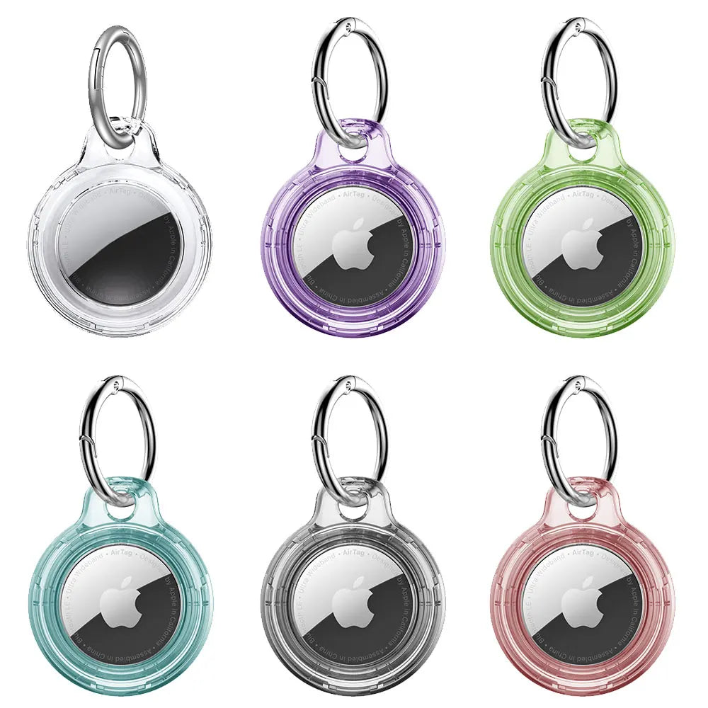 Transparent Hard Shell Keychain for Apple Airtags Case Protective Cover Tracker Accessories Anti-scratch Air Tag Key Ring Holder