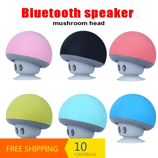 Cartoon Cuteness Mini Mushroom Speaker Bluetooth Wireless MP3 Music Player for Mobile Phone Computer Waterproof Stereo Subwoofer