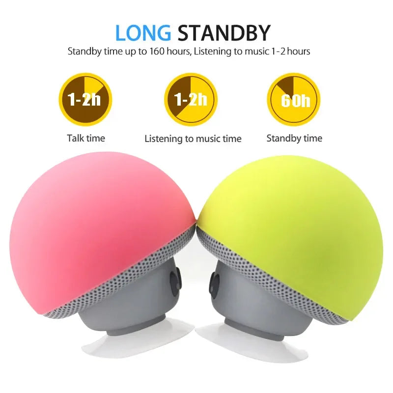 Cartoon Cuteness Mini Mushroom Speaker Bluetooth Wireless MP3 Music Player for Mobile Phone Computer Waterproof Stereo Subwoofer